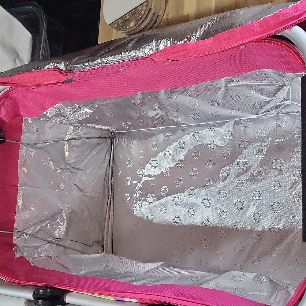 Colorful Striped Collapsible Fabric Insulated Picnic Cooler Basket 🍉🏖🥪🏕 - Picture 2 of 2